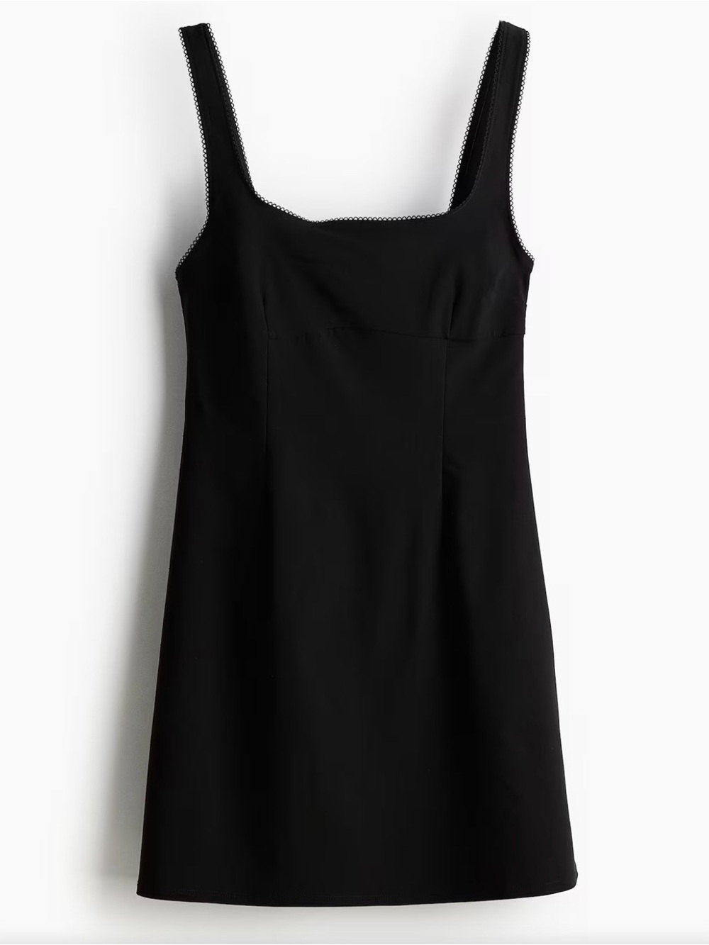 Classic Black Square-Neck Mini Dress